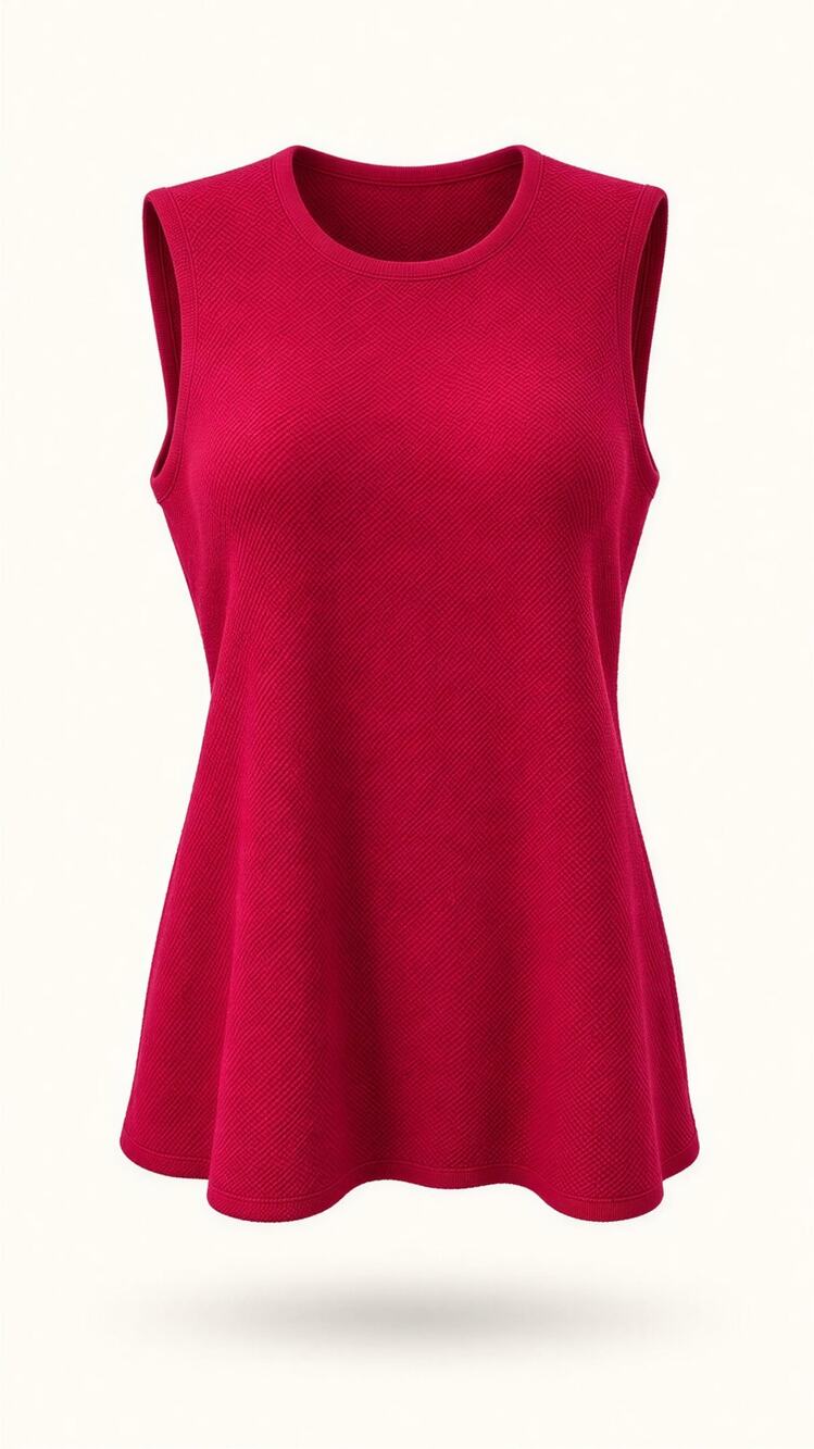 Adrienne Vittadini Sweater Tank Womens Large Red Sleeveless Scoop 100% Cashmere